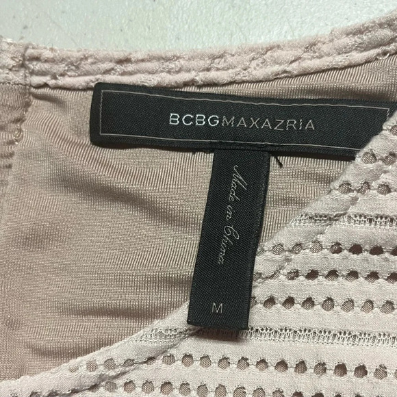 BCBGMAXAZRIA Cassandra Lace Fit & Flare Dress in dusty rose, size Medium - Picture 3 of 6